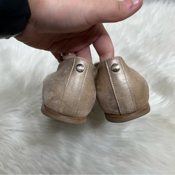 AGL Blush Pink Metallic Patent Leather Cap Toe Loafers Size 37.5 - Picture 5 of 5